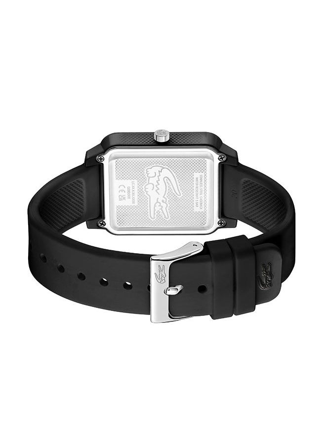 Men Analog Square Shape Silicone Wrist Watch 36 mm