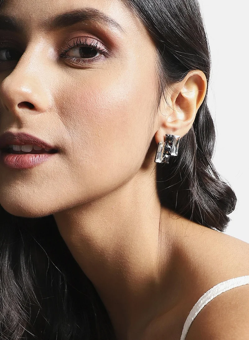 سوهي أقراط كريستال بار - فضية