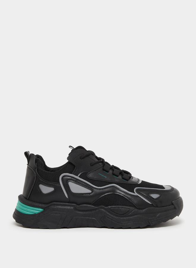 Styli Chunky Sole Color Block Lace Up Sneakers  - Image 1