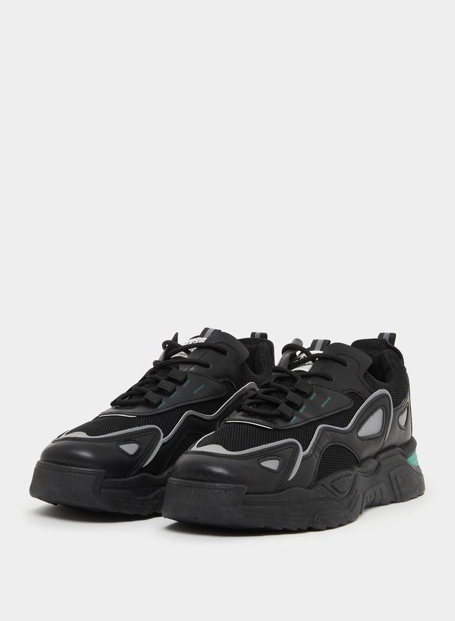 Styli Chunky Sole Color Block Lace Up Sneakers  - Image 2
