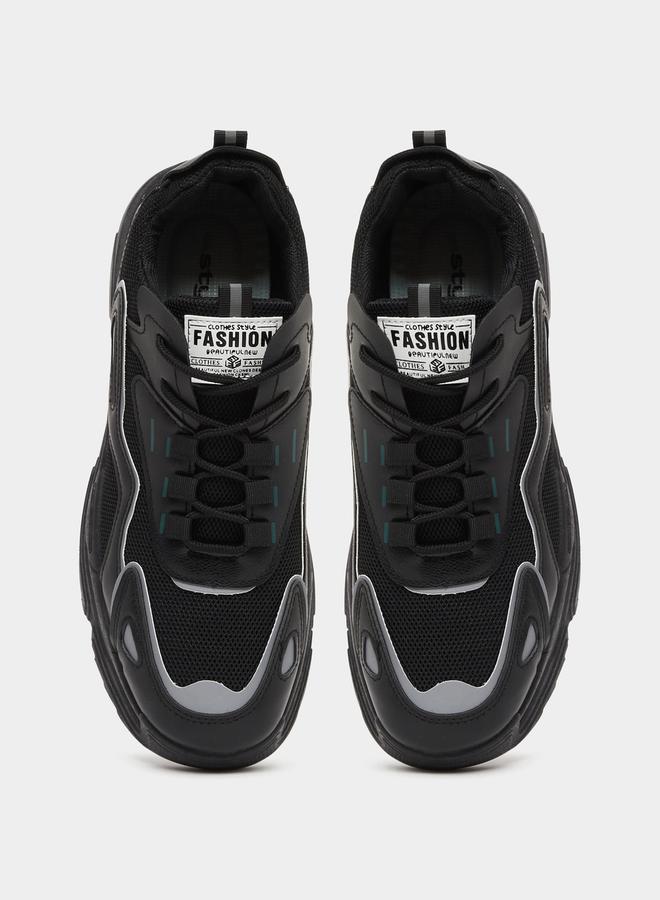 Styli Chunky Sole Color Block Lace Up Sneakers  - Image 5