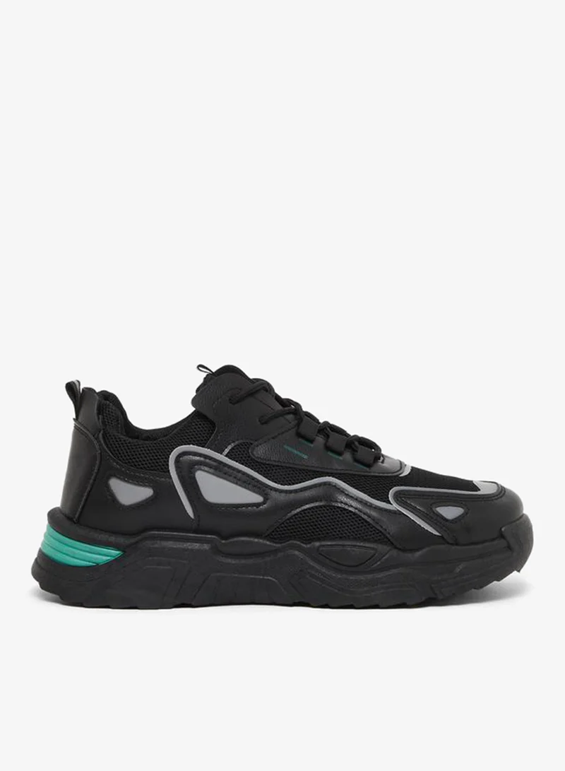 Styli Chunky Sole Color Block Lace Up Sneakers