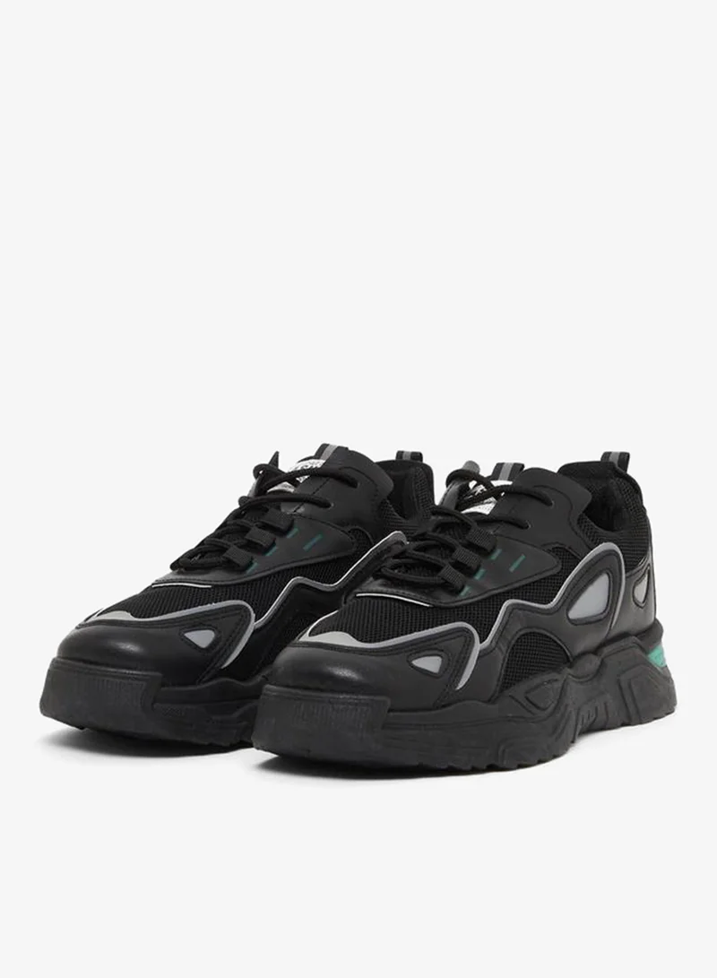 Styli Active Chunky Sole Color Block Lace Up Sneakers