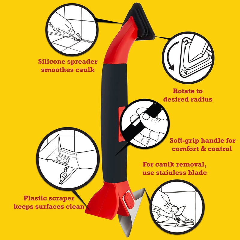 ALLWAY CT31 3-in-1 Caulk Tool for Removal and Application - Image 2