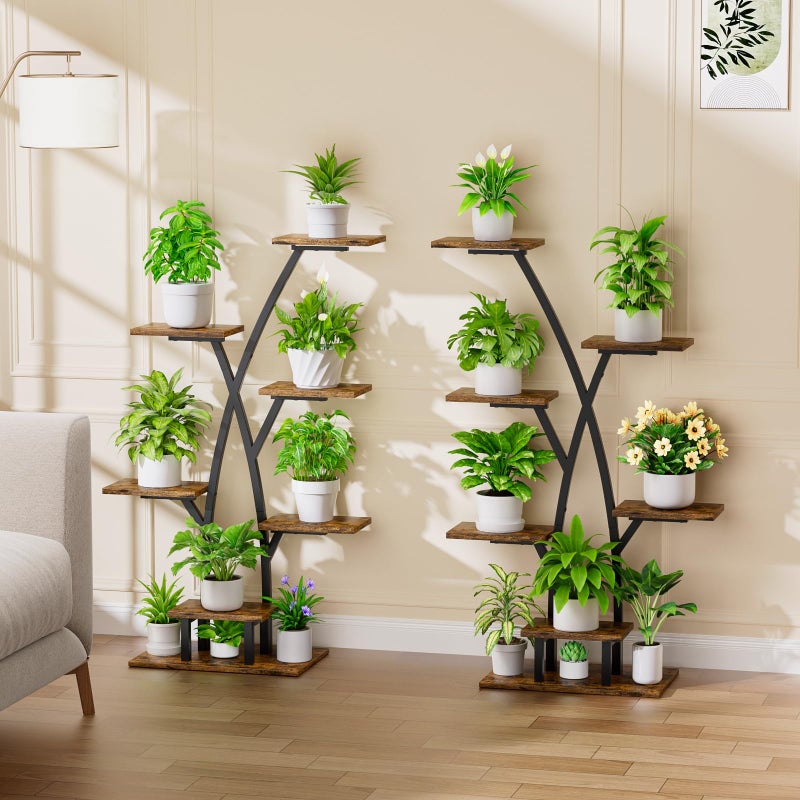 EVAWOO Plant Stand With Grow Lights - 7 Tiered Corner Shelf for Multiple Plants, 42" Metal Shelves, Flower Holder Display Rack for Indoor Home Patio Balcony - Image 4