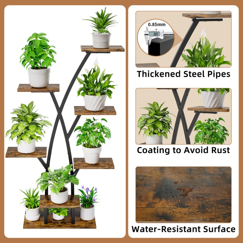 EVAWOO Plant Stand With Grow Lights - 7 Tiered Corner Shelf for Multiple Plants, 42" Metal Shelves, Flower Holder Display Rack for Indoor Home Patio Balcony - Image 5