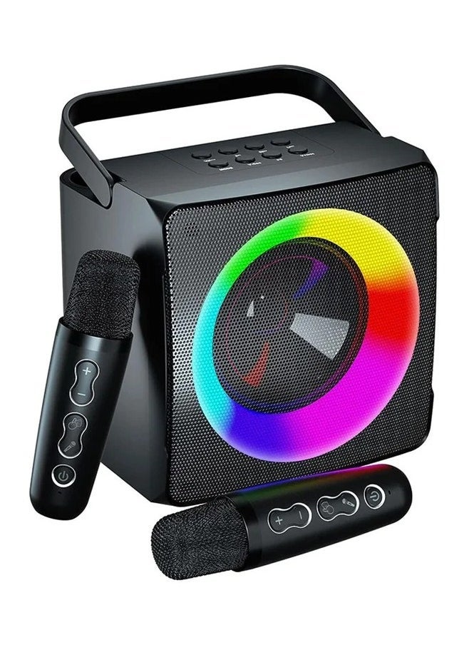 ELTRAZONE SD-508 Portable Bluetooth Speaker with Dual Wireless Microphones – Rechargeable Home & Outdoor Speaker System with Deep Bass, Echo Control, LED Lights, USB/TF Card Support – Karaoke & Party Speaker for Family Events, Picnics, and Gatherings  - Image 1