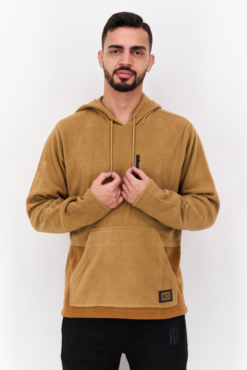 Hurley Men Sportswear Fit Hooded Long Sleeve Outdoor Sweatshirt, Brown  - Image 1