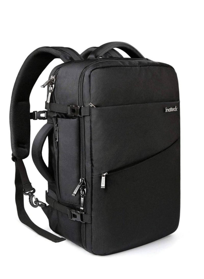 Inateck 38L Super Large Hand Luggage Travel Backpack Cabin Approved Carry On Laptop Backpack Waterproof Anti Theft Business Travel Bag - Black color
