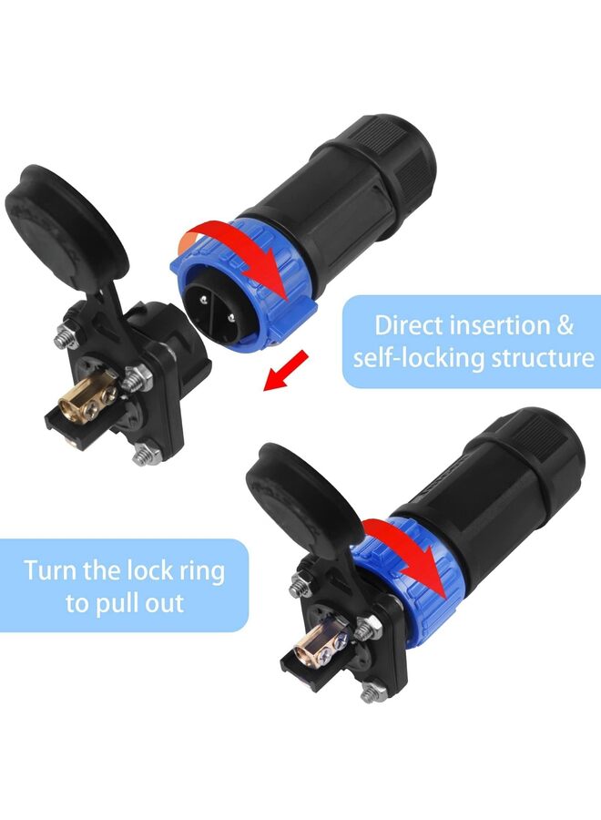 Generic Trolling Motor Plug Receptacle Set, 12V/24V/ 36V/48V Plug for Trolling Motor/Down Rigger/Fishing Reel Marine Boat DC Power Connector Trolling Motor Plug And Socket - Image 3