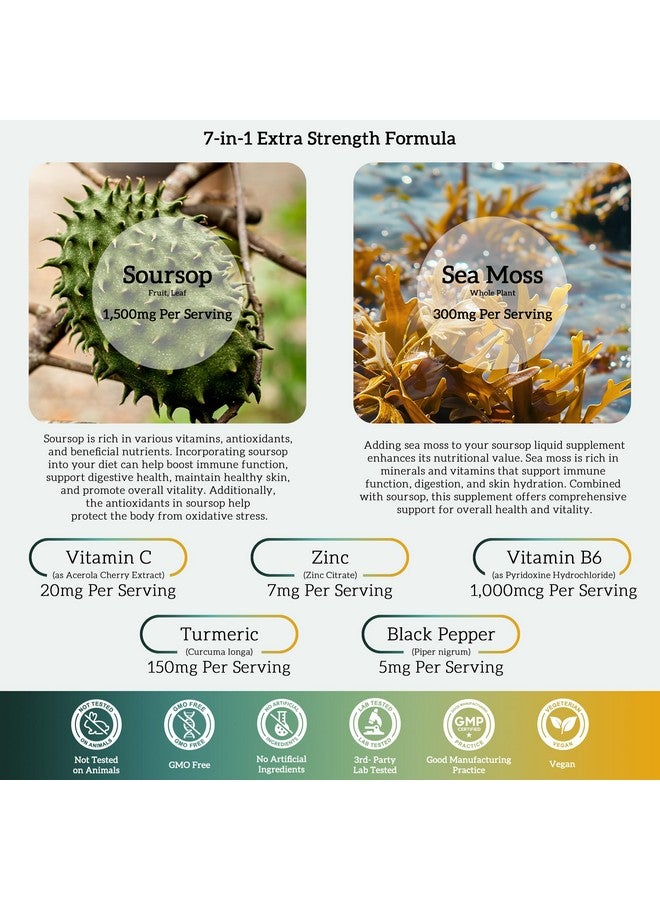 PAYAOCZ PAYAOCZ (1 Pack) Soursop Liquid Drops Plus Sea Moss Extract, Graviola Bitters Liquid Extract for Cell Support & Regeneration, Immune Boost, Liver and Sleep, Soursop Oil Herbal Goodness, 1 Fl Oz  - Image 4