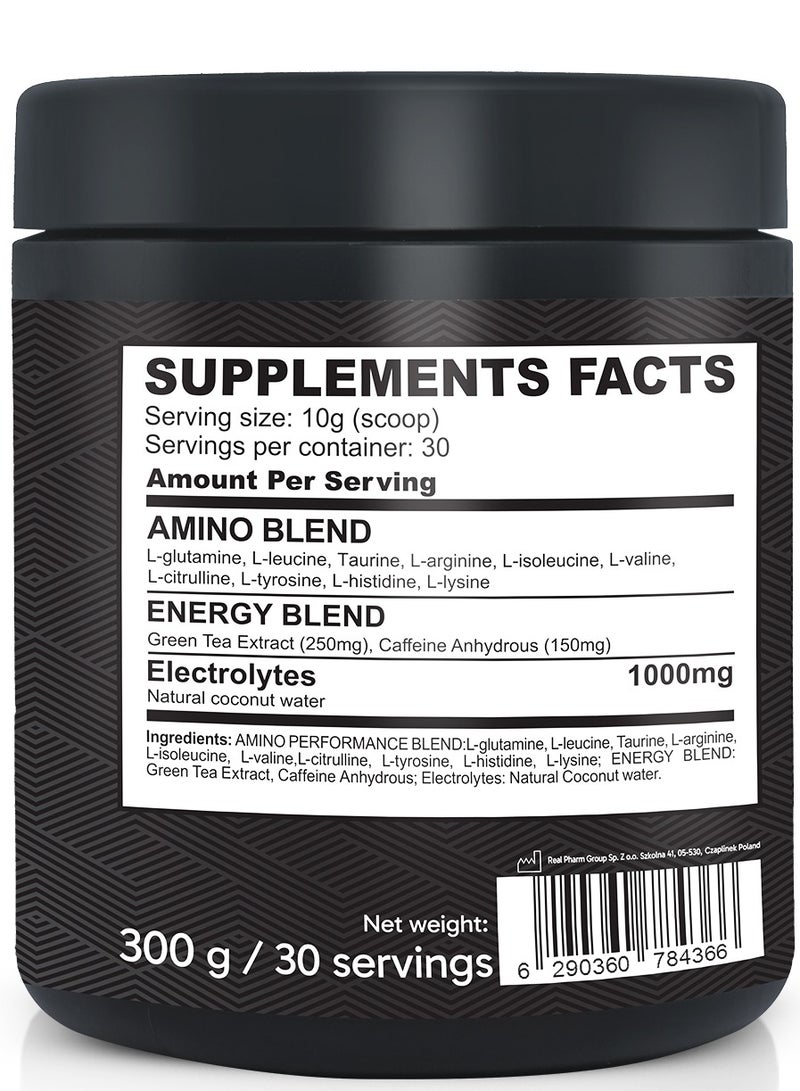 AID PLUS Amino Energy Natural Powder, 300g | 11g Protein Per Serving | With Electrolytes, Caffeine, and Amino Blend – Muscle Recovery & Energy Support - Image 2