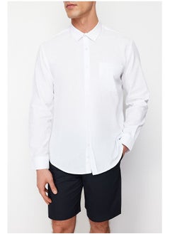 trendyol White Regular Fit 100% Cotton Shirt TMNSS24GO00063  - Image 1