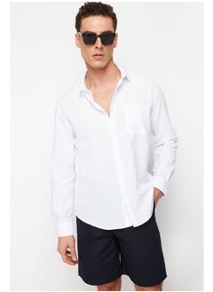 trendyol White Regular Fit 100% Cotton Shirt TMNSS24GO00063  - Image 5