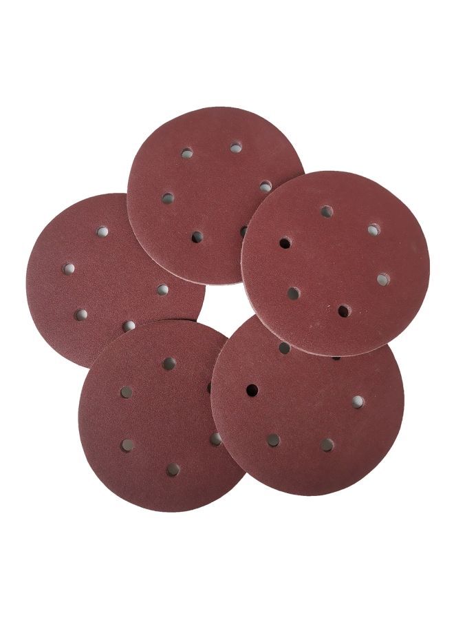 NIBEMINENT 100-Piece Hook Loop Sandpaper With 8 Hole Sand Pad Set Dark Red  - Image 2