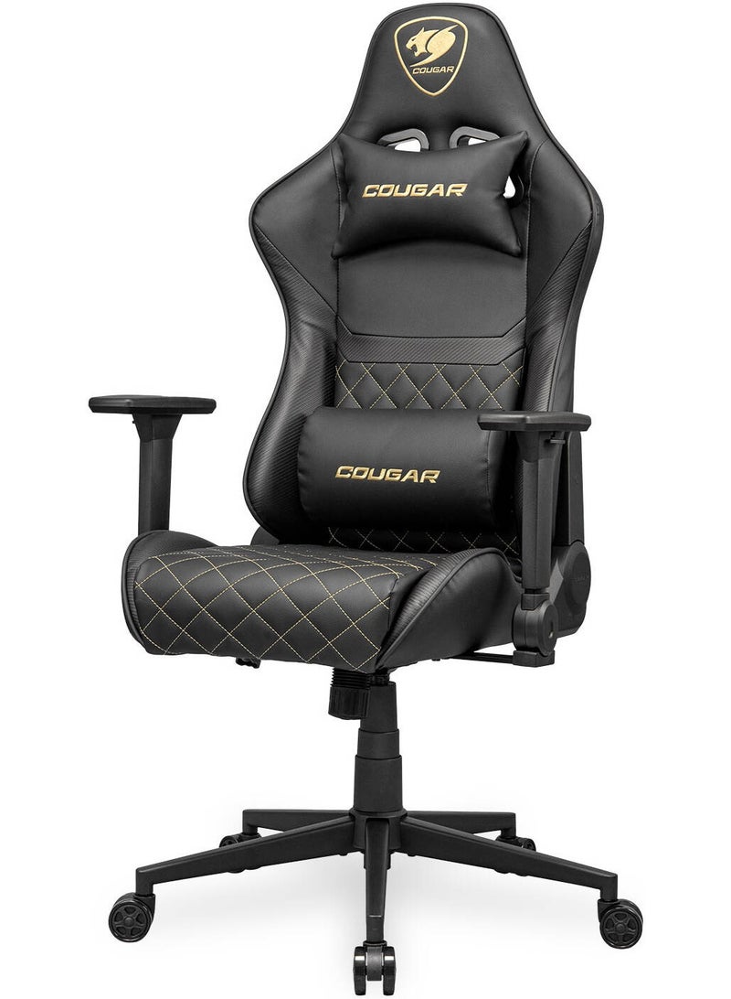 كوجار كرسي الألعاب Cougar Armor One V2 بتصميم مريح – جلد PVC فاخر، مساند ذراع 4D قابلة للتعديل، إمالة ظهر حتى 155°، رفع هيدروليكي لضبط الارتفاع، يتحمل حتى 120 كجم – أسود / ذهبي | 3MAO2GLB.0001 - Image 3