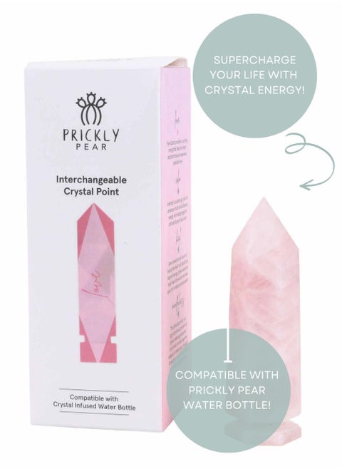 Prickly Pear Rose Quartz Interchangeable Crystal Point - High-Quality Rose Quartz Crystal for Interchangeable Use