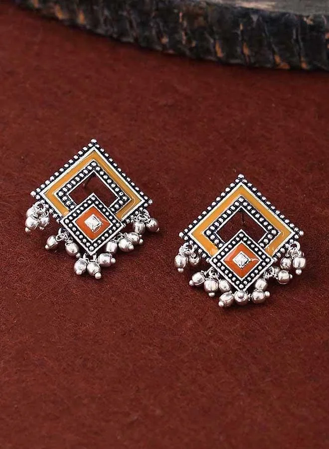 فويلا أقراط سانوري من النحاس على شكل معين