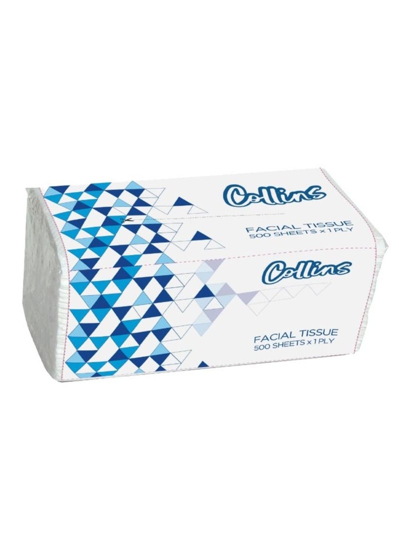 Collins - Facial Tissue - Nylon Pack 500 Sheets 1 ply - (4 pack) - Image 2
