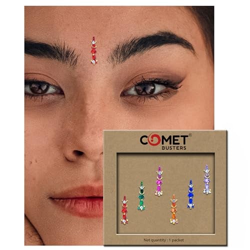 Comet Busters Long Multicolor Bindis for Women (15 mm) (BV197) - Image 4