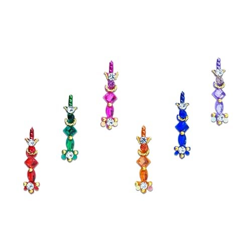 Comet Busters Long Multicolor Bindis for Women (15 mm) (BV197) - Image 1