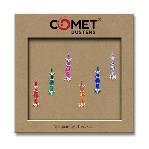 Comet Busters Long Multicolor Bindis for Women (15 mm) (BV197) - Image 5