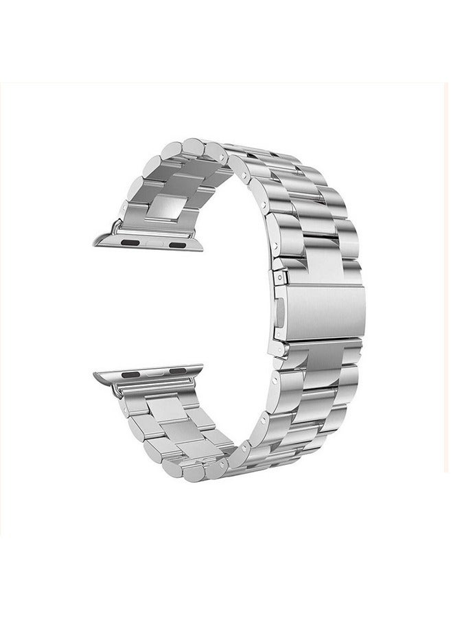 Stainless Steel Band for Apple Watch Band 49mm 45mm 44mm 42mm Compatible with iWatch Strap Series Ultra/8/7/6/5/4/3/2/1/SE/SE2 Silver - Image 2