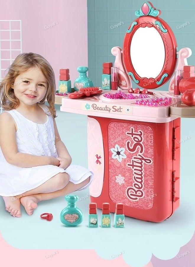 Goyal's Big Beauty Set Suitcase Toy for Kids Girls 3 in 1 Learning Educational Make Up Suitcase Kit with Makeup Accessories Pretend Play Set Portable Suitcase Toy Gift for Girls - Image 1