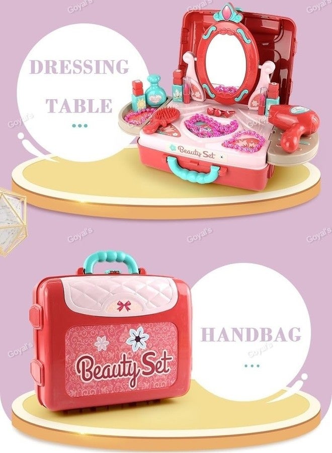 Goyal's Big Beauty Set Suitcase Toy for Kids Girls 3 in 1 Learning Educational Make Up Suitcase Kit with Makeup Accessories Pretend Play Set Portable Suitcase Toy Gift for Girls - Image 4