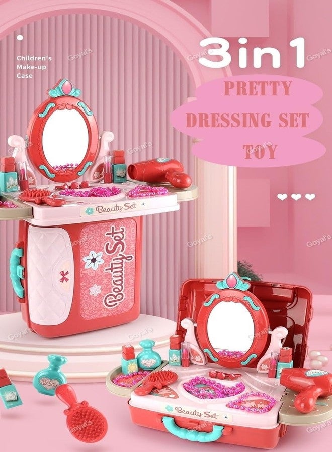 Goyal's Big Beauty Set Suitcase Toy for Kids Girls 3 in 1 Learning Educational Make Up Suitcase Kit with Makeup Accessories Pretend Play Set Portable Suitcase Toy Gift for Girls - Image 2