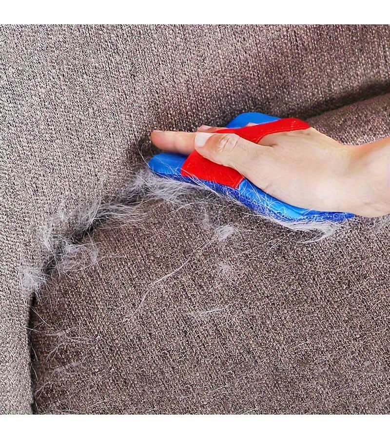 مزيل شعر الحيوانات الأليفة والوبر قفاز تنظيف ناعم مزود بفرشاة للسجاد والفراش وأثاث الكلاب والقطط والملابس باللون الأزرق - Image 1