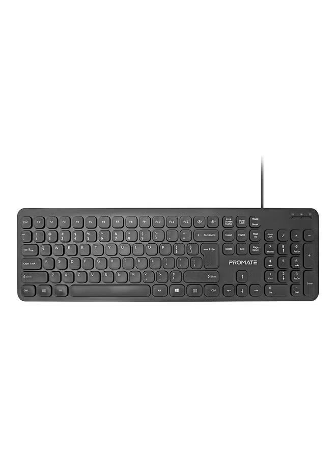 Ultra-Slim Full-Size 106-Keys Quiet Keyboard With 1.6m USB Cord Length Black - Image 1