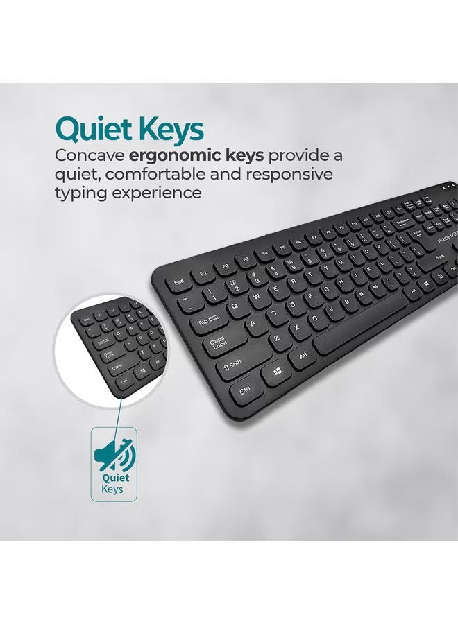 Ultra-Slim Full-Size 106-Keys Quiet Keyboard With 1.6m USB Cord Length Black - Image 4