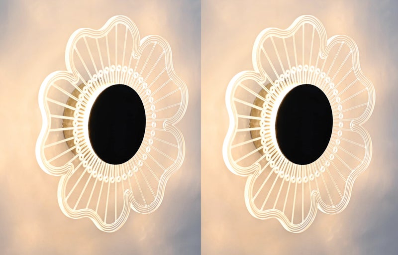 Groeien Pack of 2 | Sunflower Modern LED Wall Lamp | Golden Decorative Wall Light for Living Room, Bedroom & Hall | Artistic Sunflower Design Wall Fixture for Home Décor(SunflowerGlow, 2) - Image 1