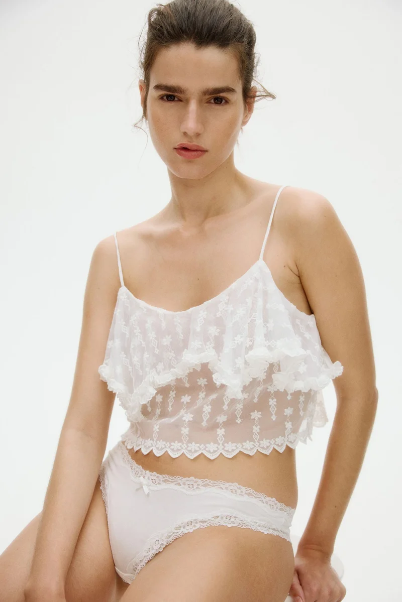 H&M 3-pack cotton and lace Brazilian briefs