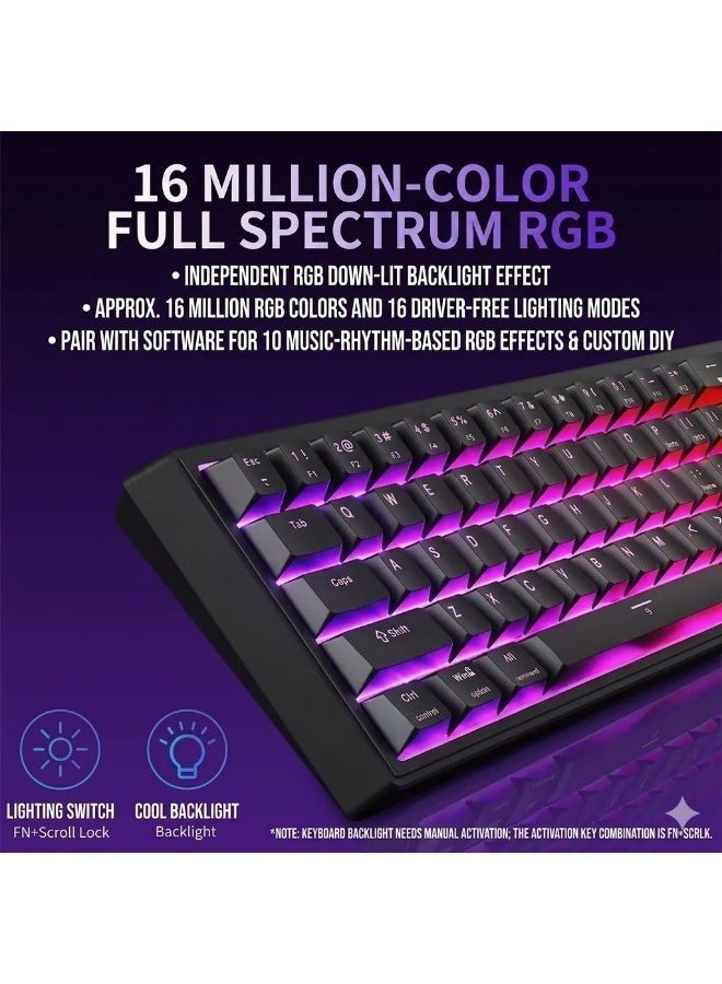 Mechrevo GK68 magnetic Gaming keyboard 65% - RT / 8K Polling rate / RT , Hot-Swappable - Gasket structure, RGB lighting – 61 PBT English Keys - For Mac / Windows - Image 4