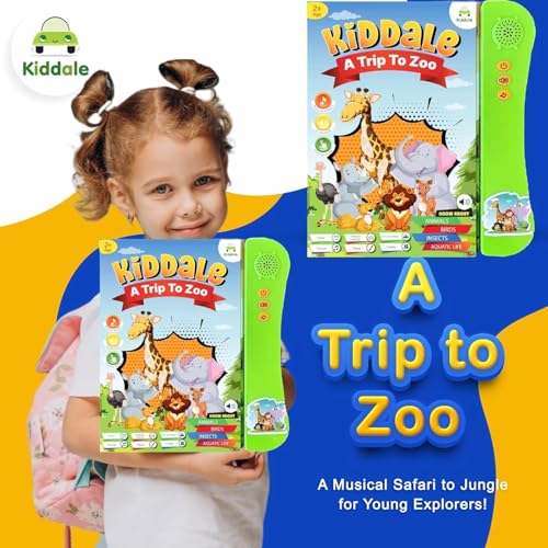 Kiddale 3-Pack Kids Book Set – 1 Intelligent, Musical Sensory Book For Kids(Trip To The Zoo) + 2 Non-Sound Board Books (Ripple In The Water, Music On The Farm), Multicolor - Image 2