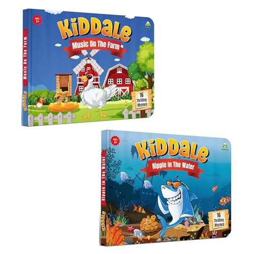 Kiddale 3-Pack Kids Book Set – 1 Intelligent, Musical Sensory Book For Kids(Trip To The Zoo) + 2 Non-Sound Board Books (Ripple In The Water, Music On The Farm), Multicolor - Image 5