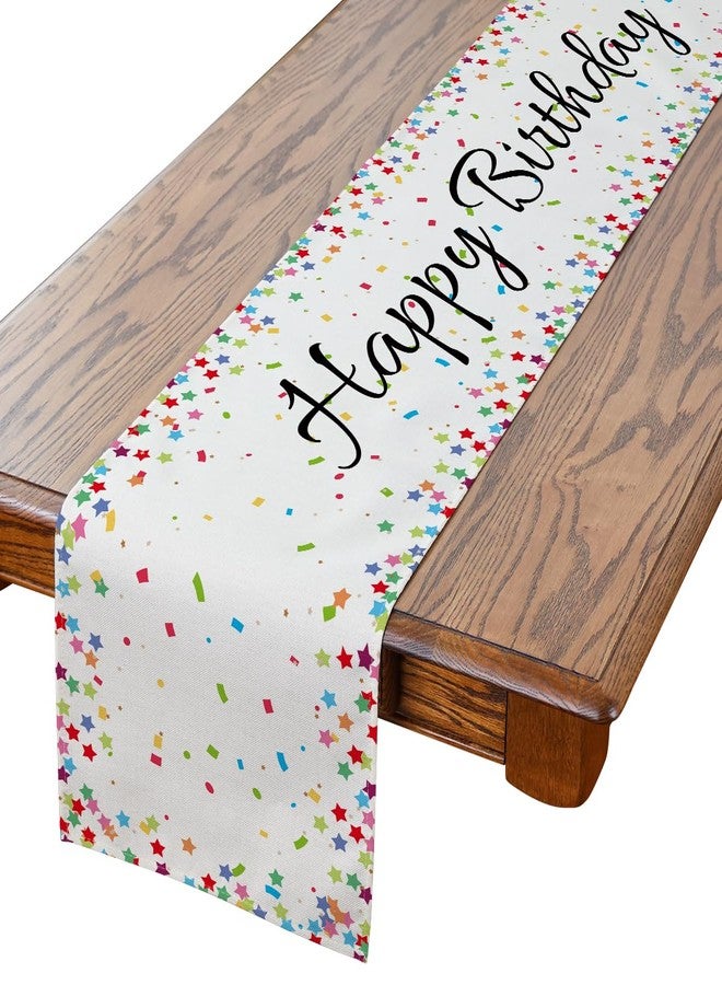 Siilues Happy Birthday Table Runner 72 Inches, Celebrate Birthday Party Table Decor Colourful Birthday Runner for Table - Image 1