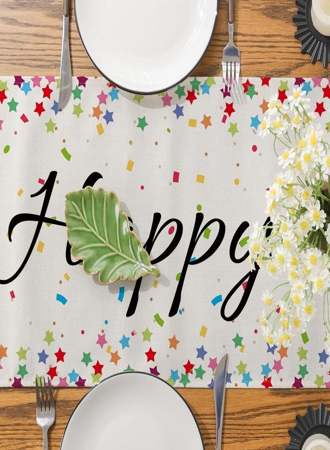 Siilues Happy Birthday Table Runner 72 Inches, Celebrate Birthday Party Table Decor Colourful Birthday Runner for Table - Image 3