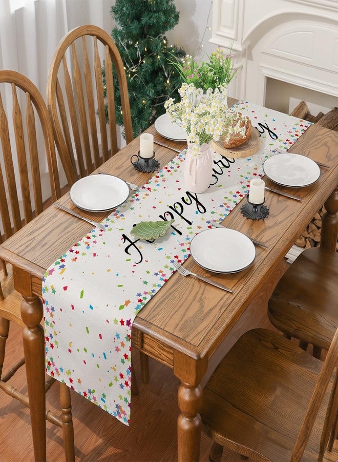 Siilues Happy Birthday Table Runner 72 Inches, Celebrate Birthday Party Table Decor Colourful Birthday Runner for Table - Image 4