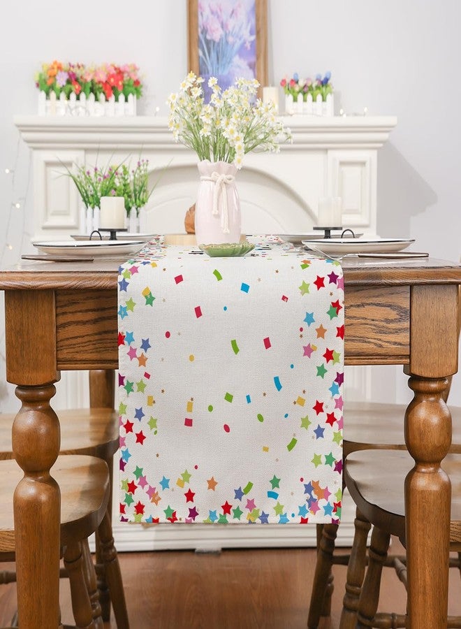 Siilues Happy Birthday Table Runner 72 Inches, Celebrate Birthday Party Table Decor Colourful Birthday Runner for Table - Image 5