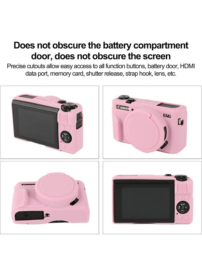 Unewshi Case for Canon Powershot G7 X Mark III Digital Camera, Soft Silicone Protective Cover with Removable Lens Cover for Canon Powershot G7X Mark III DSLR Camera (Tiffany Pink)  - Image 4