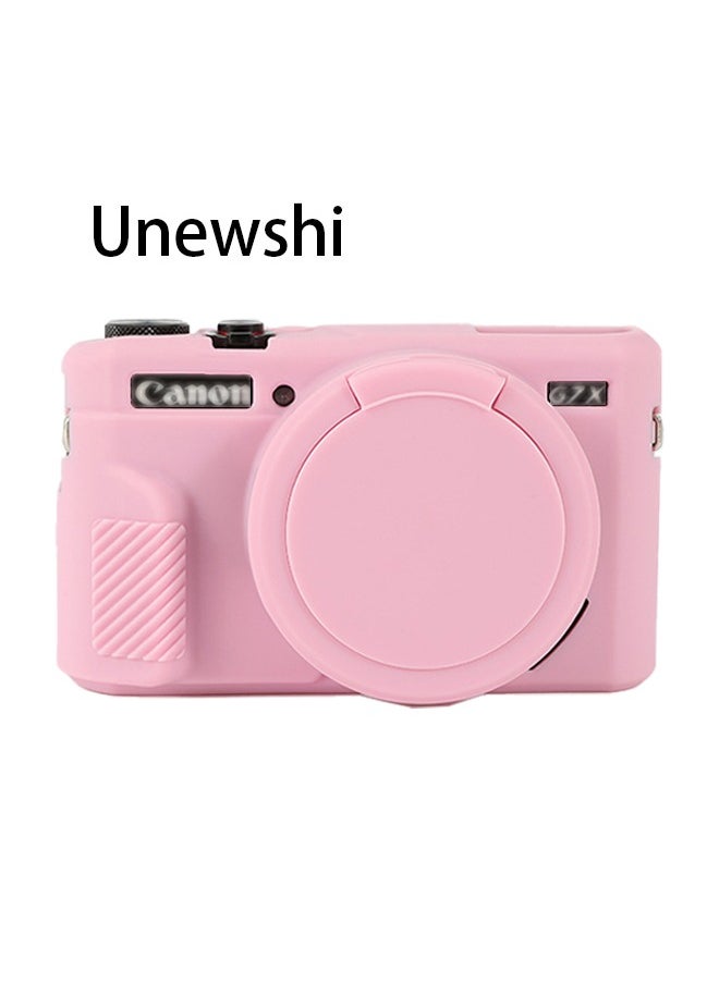 Unewshi Case for Canon Powershot G7 X Mark III Digital Camera, Soft Silicone Protective Cover with Removable Lens Cover for Canon Powershot G7X Mark III DSLR Camera (Tiffany Pink)  - Image 1