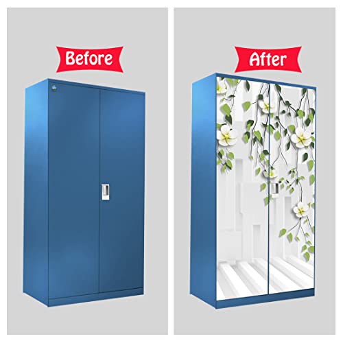 WallDaddy Self Adhesive Almirah Stickers, Wall Stickers, Decorative Sticker Wallpaper for Home Wardrobe Doors (Money Plant Almirah) PVC Vinyl Size Large (39 x 84 Inch) - Image 5