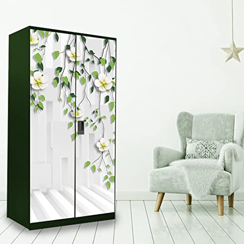 WallDaddy Self Adhesive Almirah Stickers, Wall Stickers, Decorative Sticker Wallpaper for Home Wardrobe Doors (Money Plant Almirah) PVC Vinyl Size Large (39 x 84 Inch) - Image 4