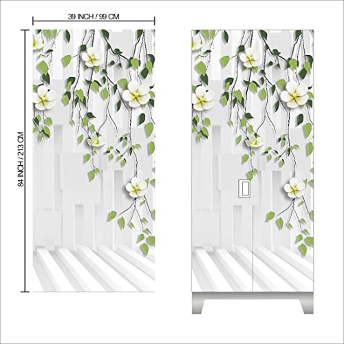 WallDaddy Self Adhesive Almirah Stickers, Wall Stickers, Decorative Sticker Wallpaper for Home Wardrobe Doors (Money Plant Almirah) PVC Vinyl Size Large (39 x 84 Inch) - Image 2
