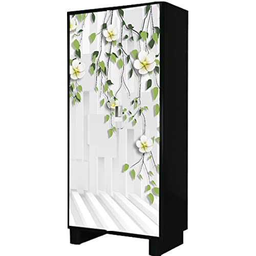 WallDaddy Self Adhesive Almirah Stickers, Wall Stickers, Decorative Sticker Wallpaper for Home Wardrobe Doors (Money Plant Almirah) PVC Vinyl Size Large (39 x 84 Inch) - Image 3