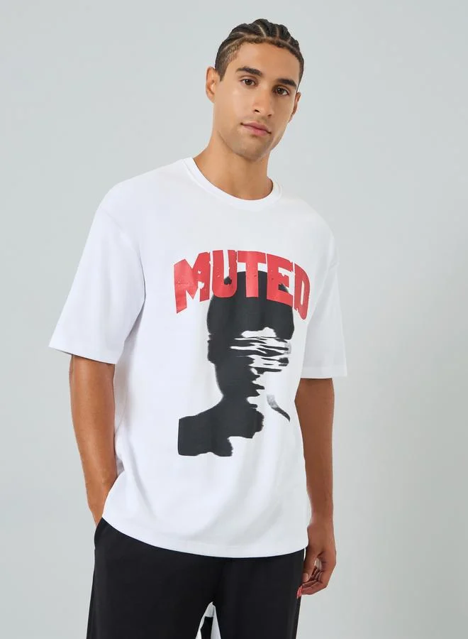 Styli Men Graphic Oversized T-Shirt and Joggers Co-Ords