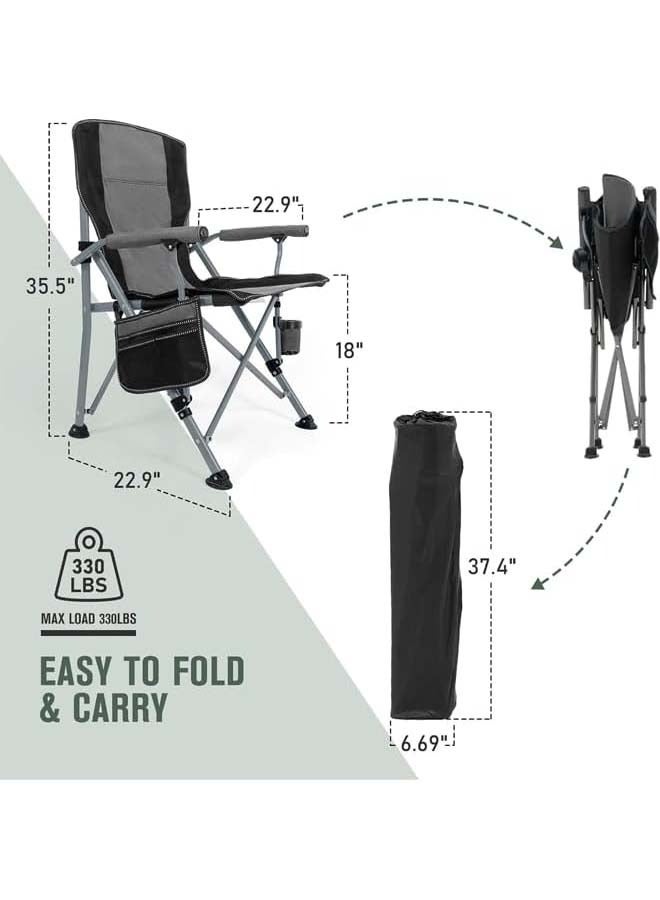 كادي ون كرسي قابل للطي للتخييم و الرحلات مزود بجيب تخزين جانبي و حامل أكواب  مع مسند ذراع مبطن - Image 3